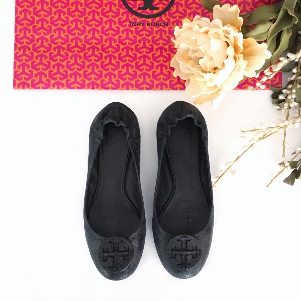 Tory Burch ‘Reva’ Tumbled Leather Ballet Flat