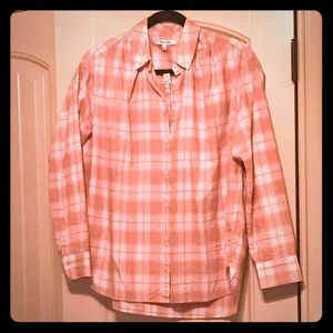 NWT Madewell blush plaid button up shirt