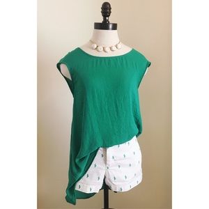 Kelly Green Hi-Lo Blouse
