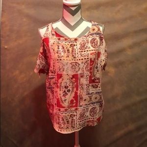 Cold Shoulder Paisley Top