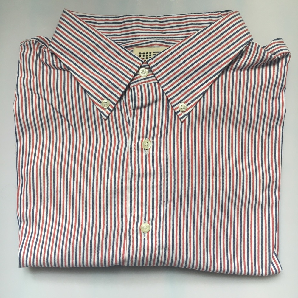 Red & Blue Oxford Stripe Button Down