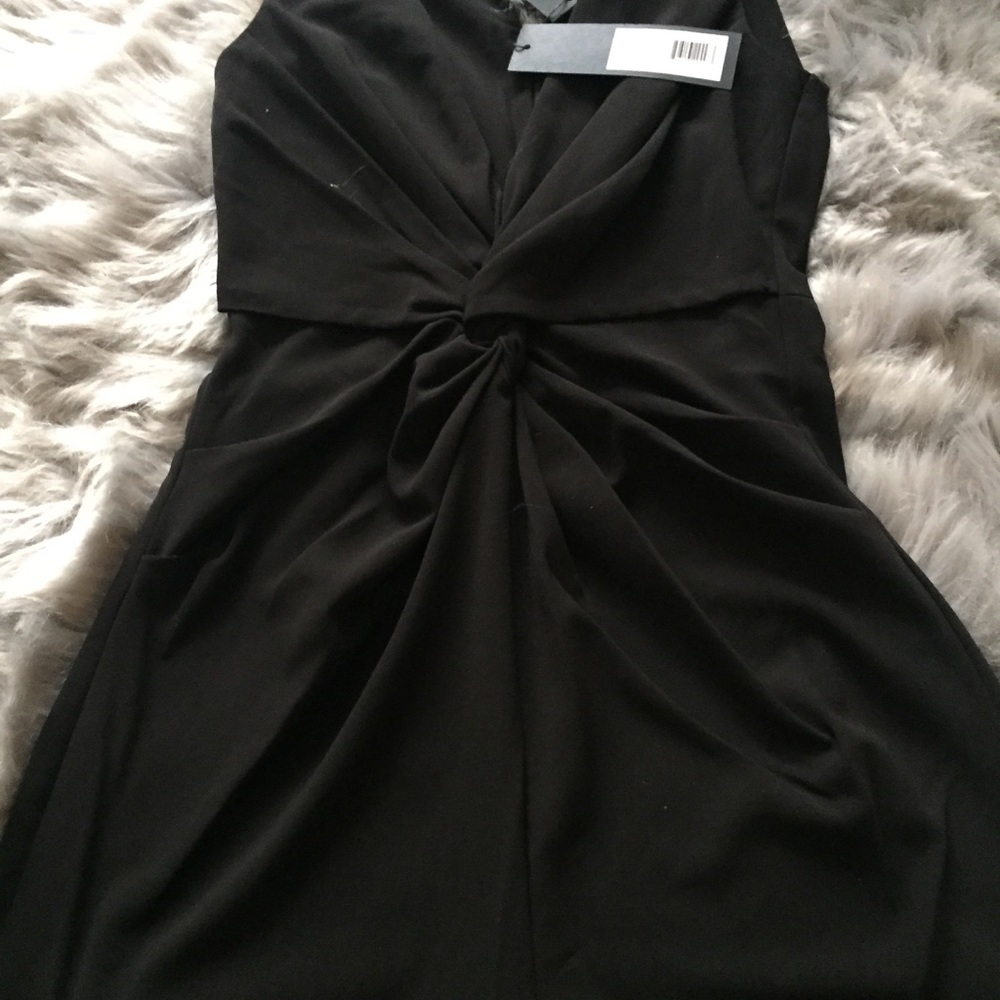 HALSTON HERITAGE Knotted Front Jumpsuit Sz 0 - Picture 6 of 10