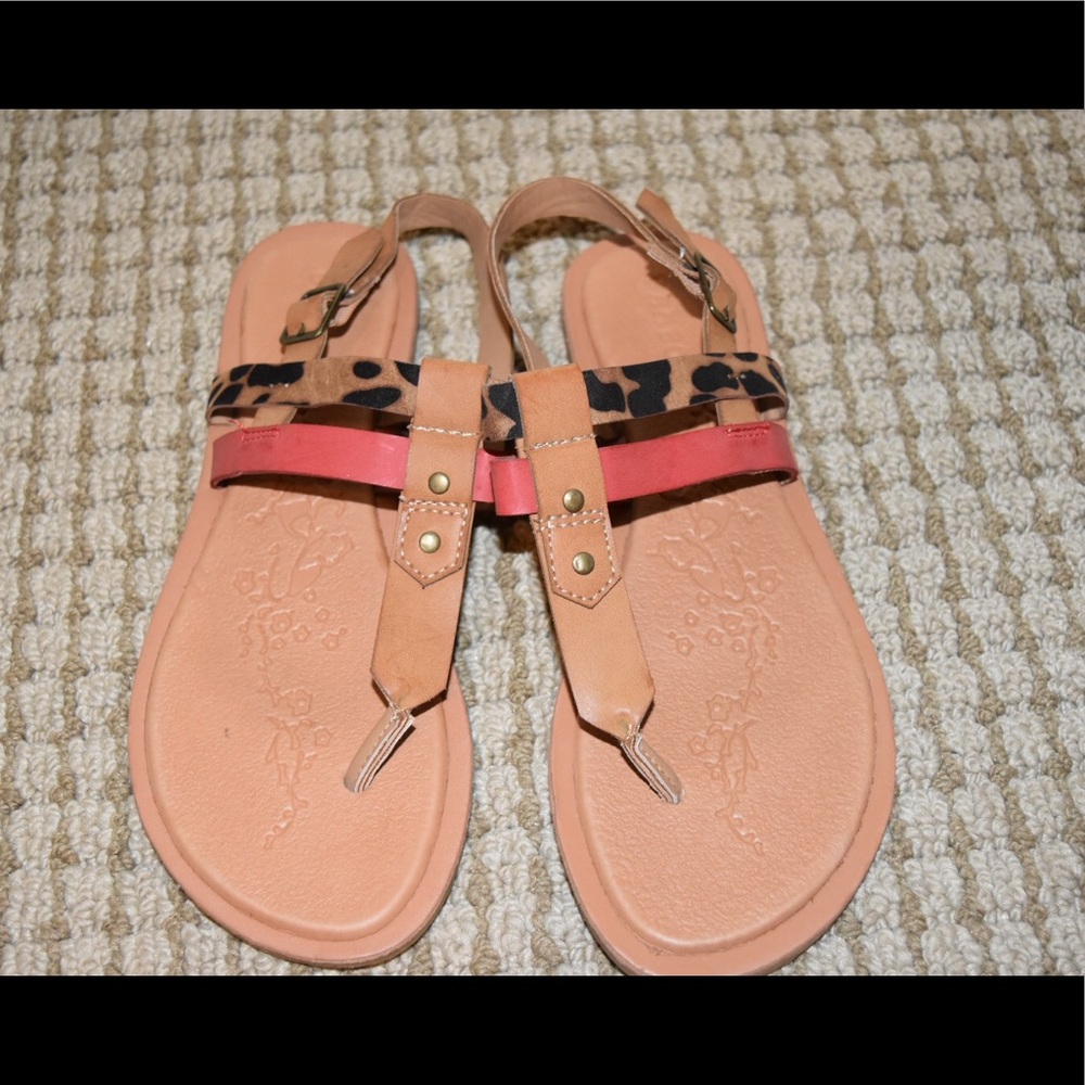 cheetah and coral sandals