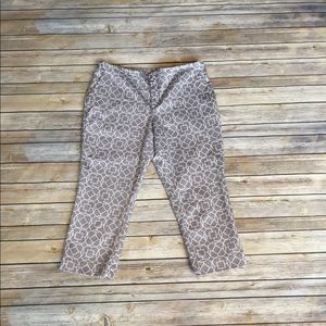 Gray and White Geometric Capris