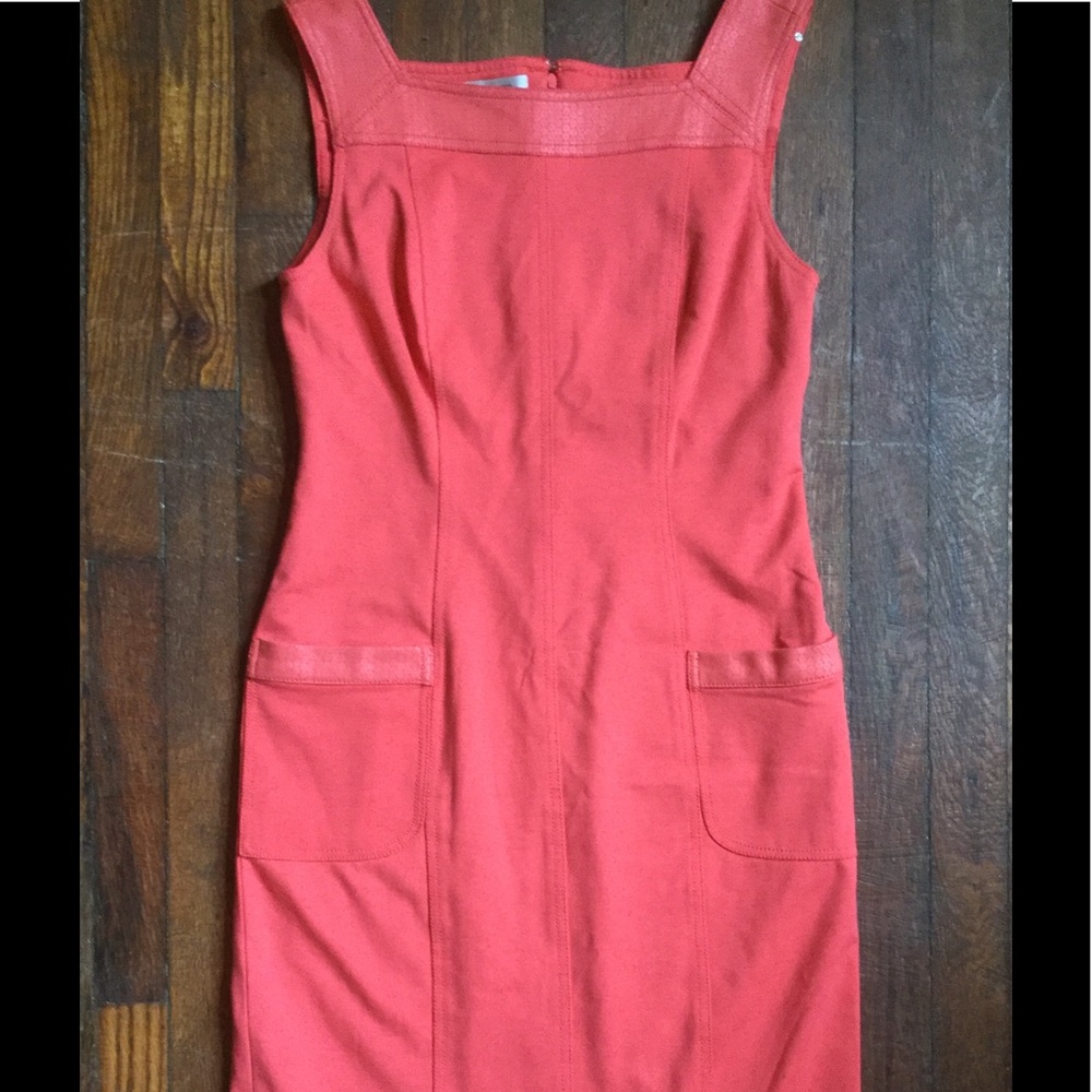 Kay Unger Tangerine Coral Sheath  Dress Sz 10