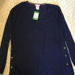 Liesel sweater- true navy; 100% linen