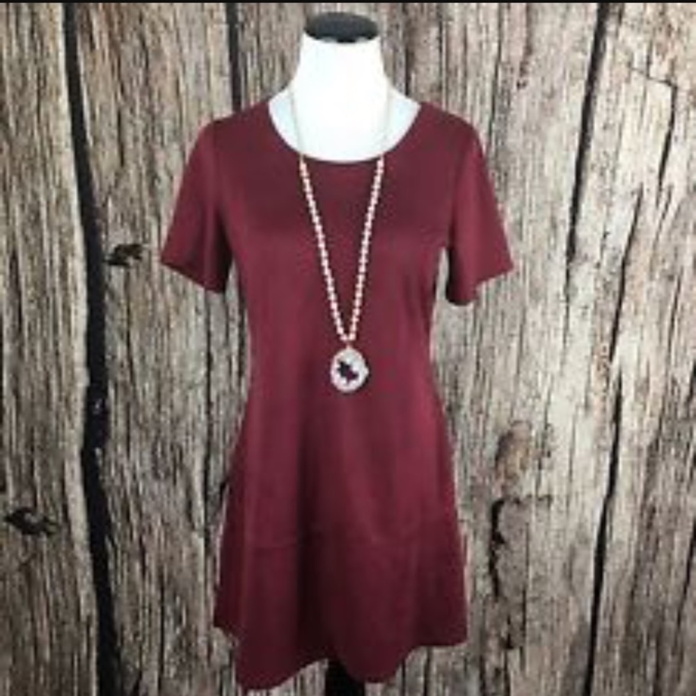 Paper Crane Burgundy Faux suede dress Ⓜ️💕
