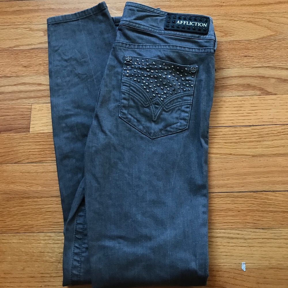 Affliction LA grey skinny jeans