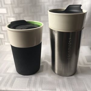 Two porcelain Starbucks Hot Cups Lg & Sm