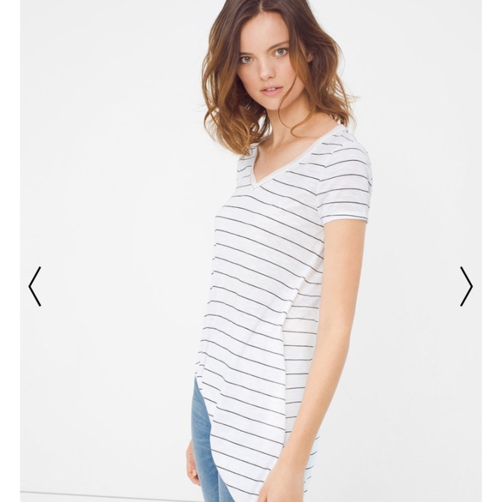 White House Black Market VNeck Asymmetrical shirt