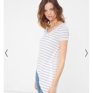 White House Black Market VNeck Asymmetrical shirt