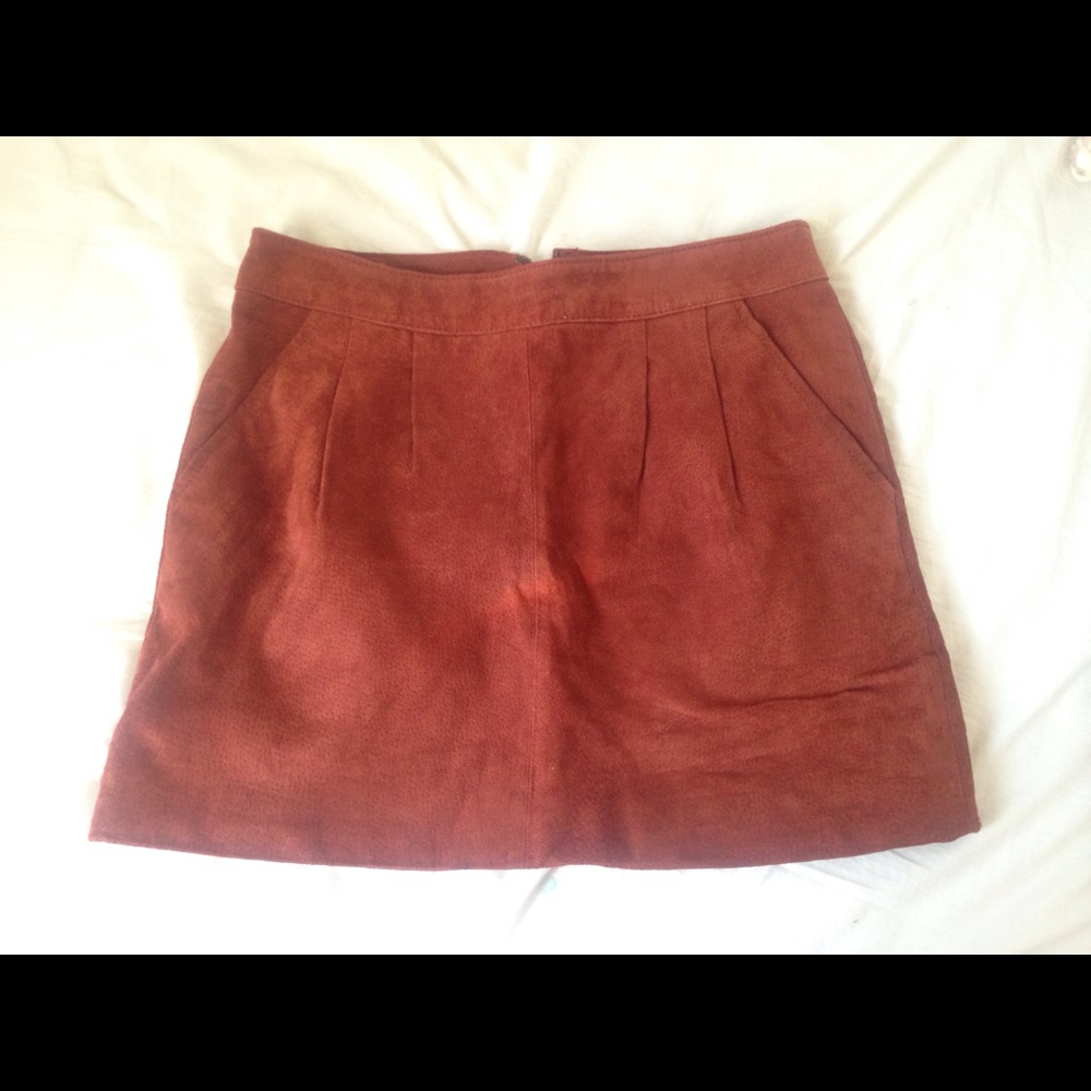 Burnt orange suede Heritage 81 skirt
