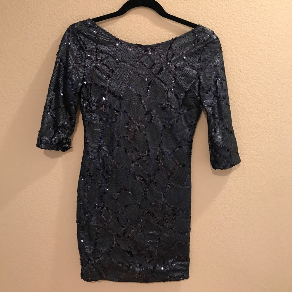 Navy Sequin Mini Dress