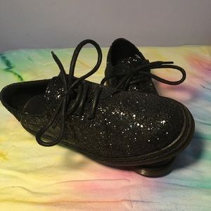 Black Glitter Topshop Oxfords