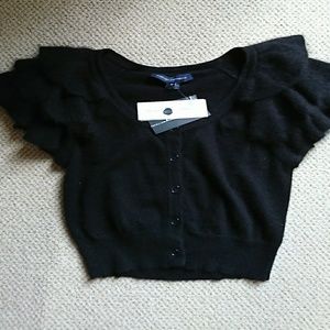 FCUK Black angora blend sweater shrug