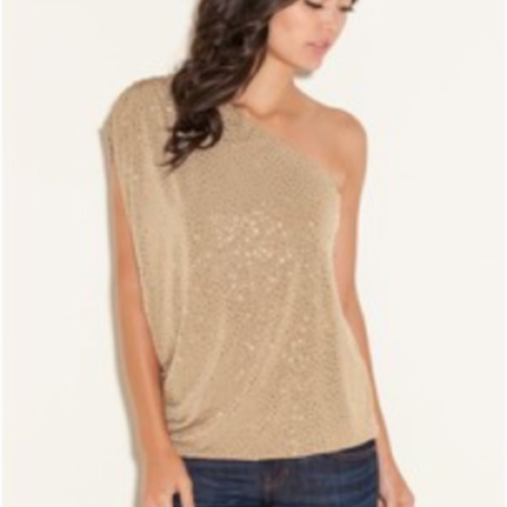 Guess One Shoulder Glitter Top