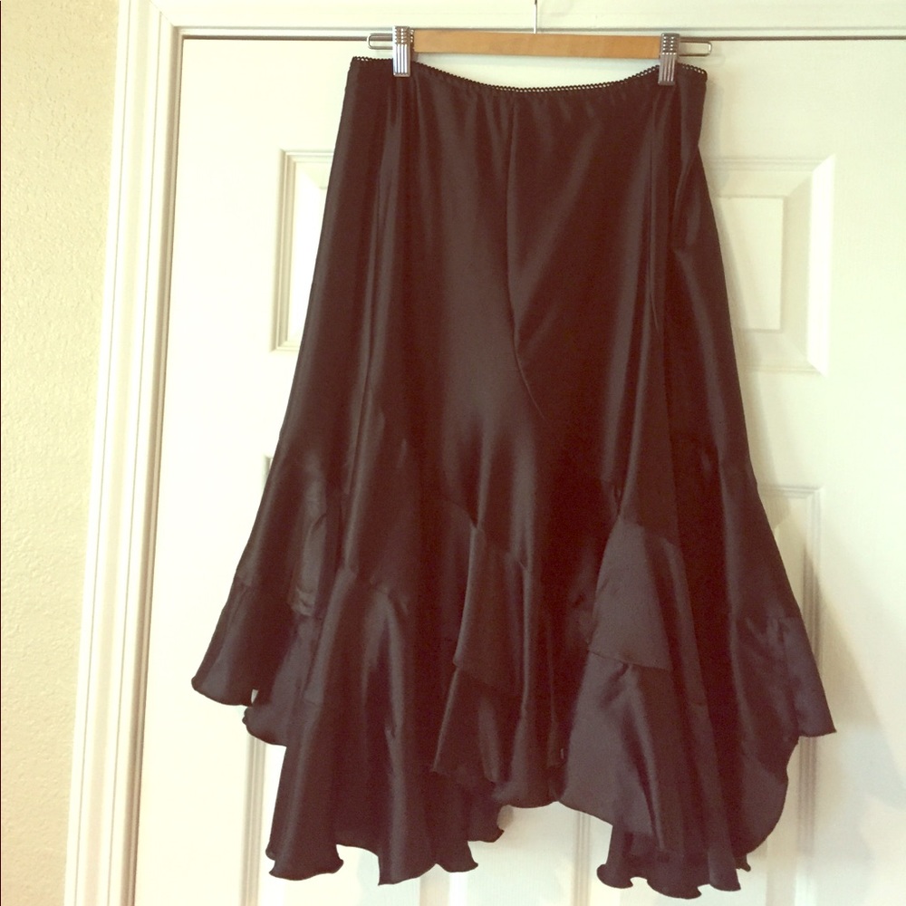 Bebe black satin skirt