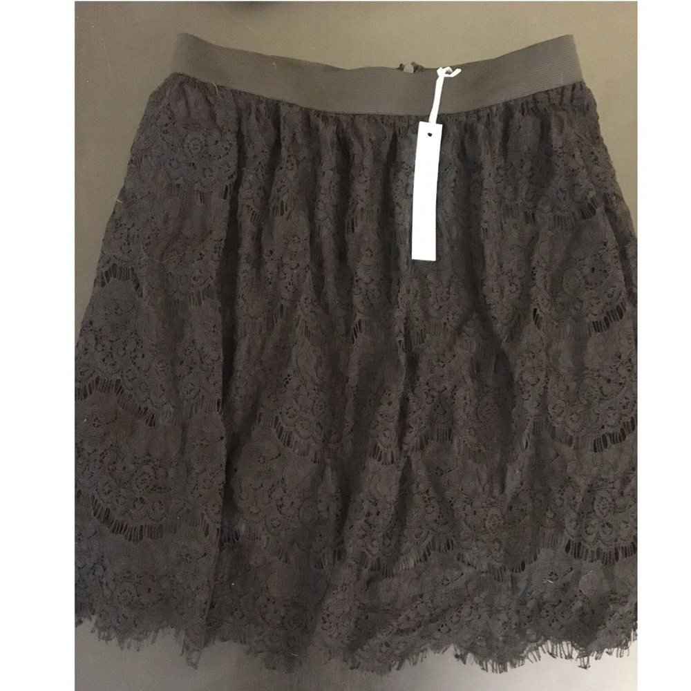She and Sky Black Lace Skirt