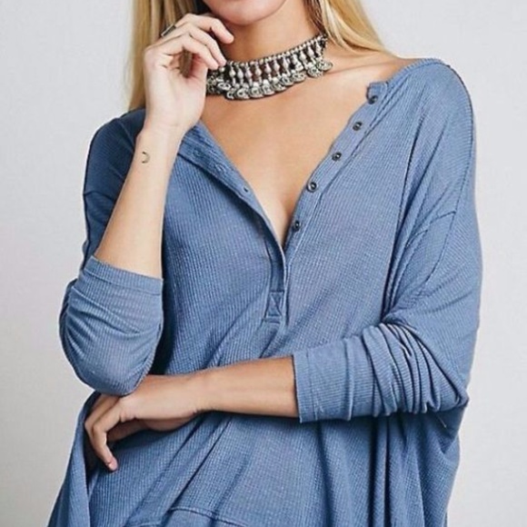 Free People Benedict Canyon Henley Button Thermal - Picture 3 of 6