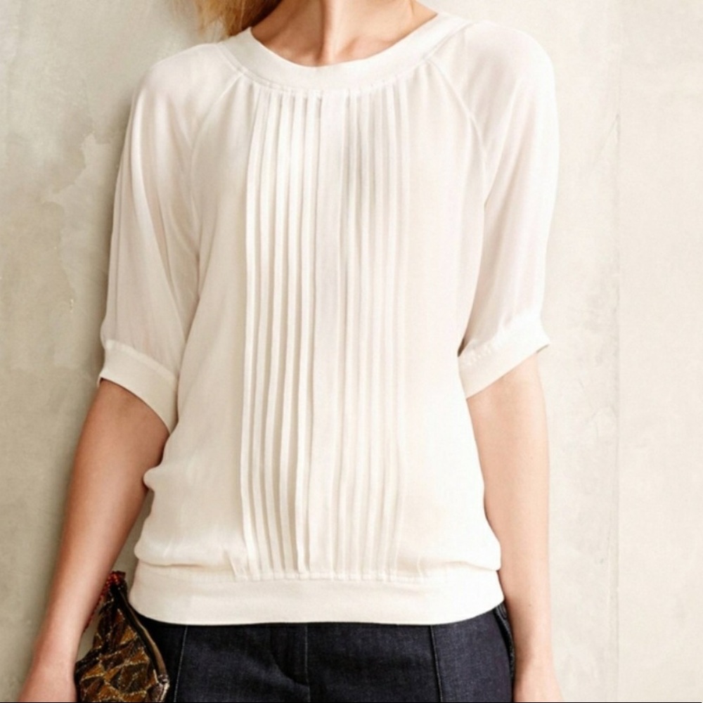 One Fine Day white pleated blouse