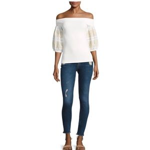 Free People Rock With It Embroidered Top