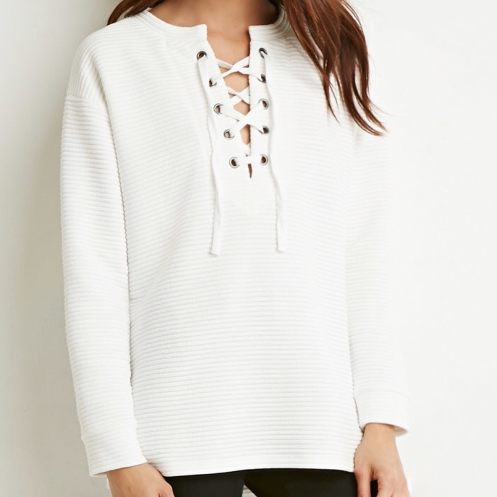 Forever 21 lace up top