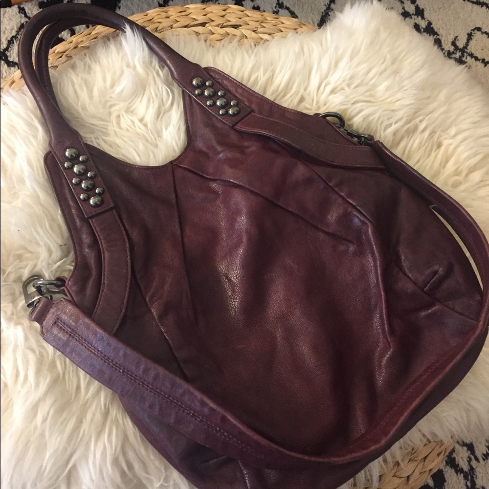 Treesje leather purse in a merlot color