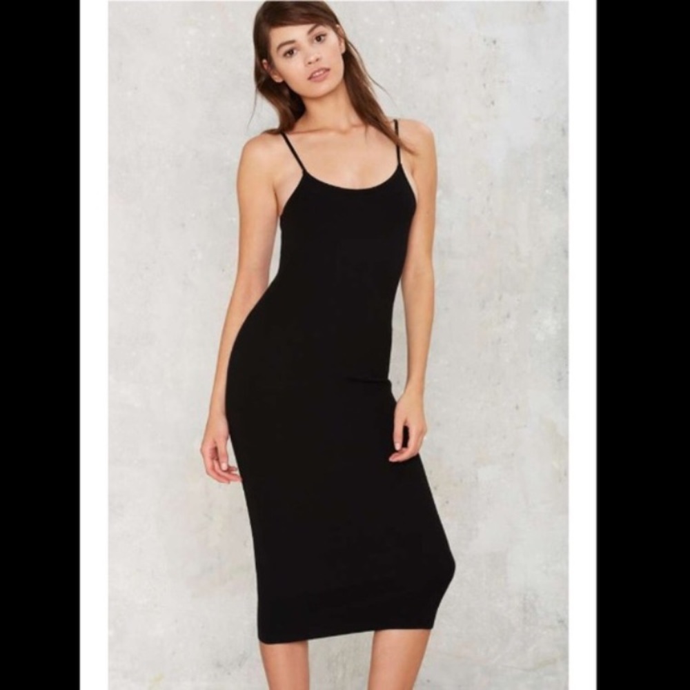Black mini dress by Nasty Gal