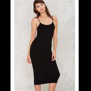 Black mini dress by Nasty Gal