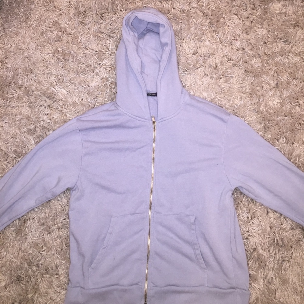 Light Blue Brandy Melville Zip-Up Jacket