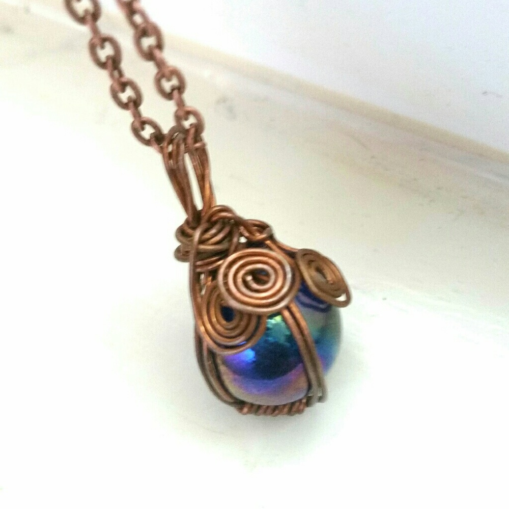 Copper wrapped marble