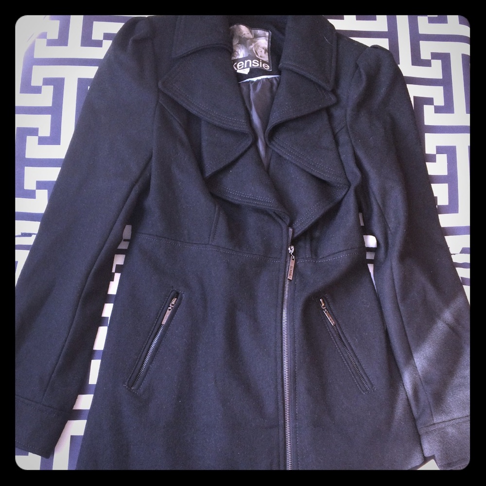 Kensie Black wool peacoat