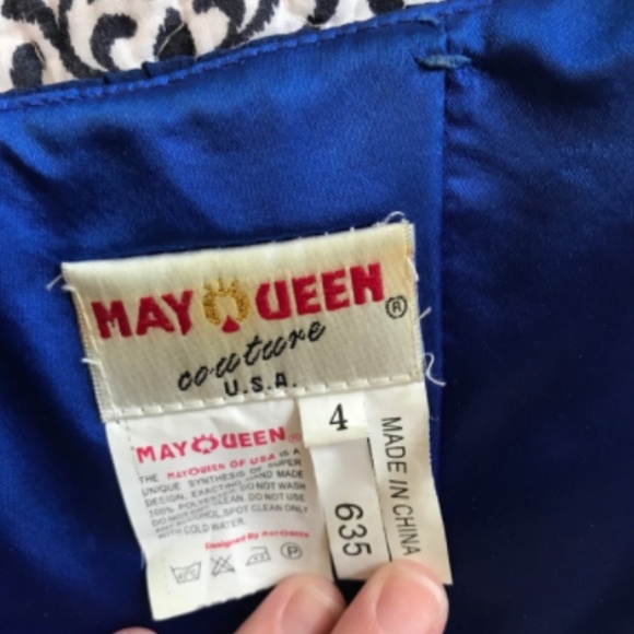 Unique Vintage Royal Blue Strapless Formal Dress - Picture 6 of 8