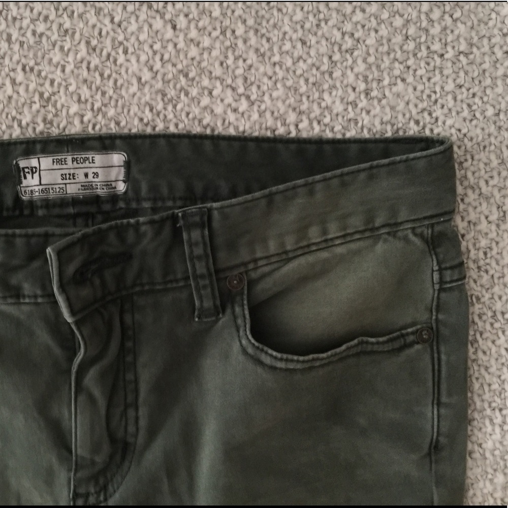 Free People khaki suede sateen pants