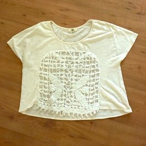 Trendy off white crop top