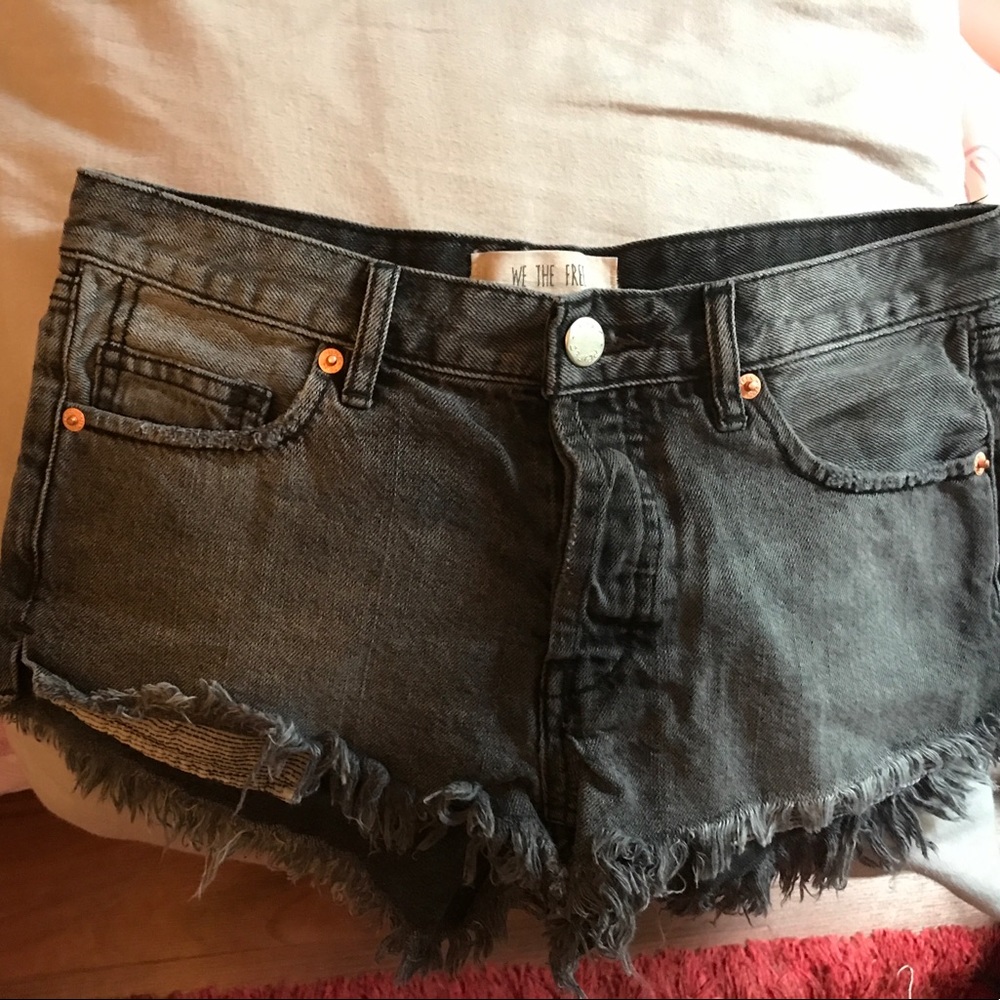 Free People Grey Denim Shorts