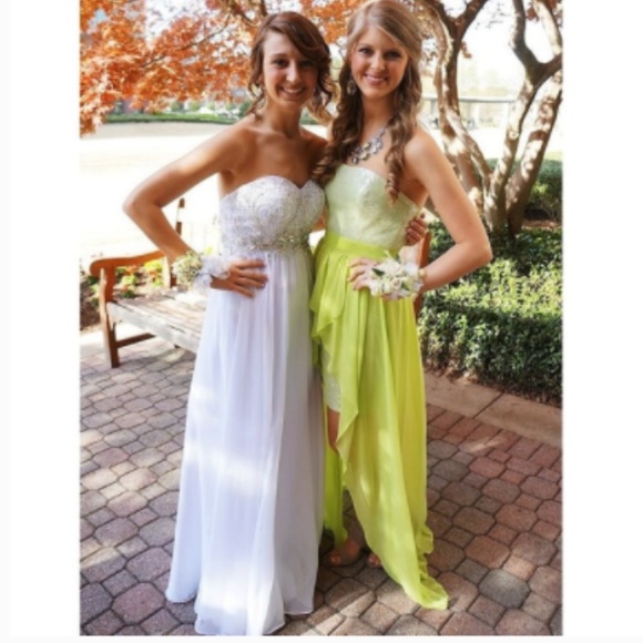 Cachè Green High-Low Sequin Formal Dress - Picture 3 of 8