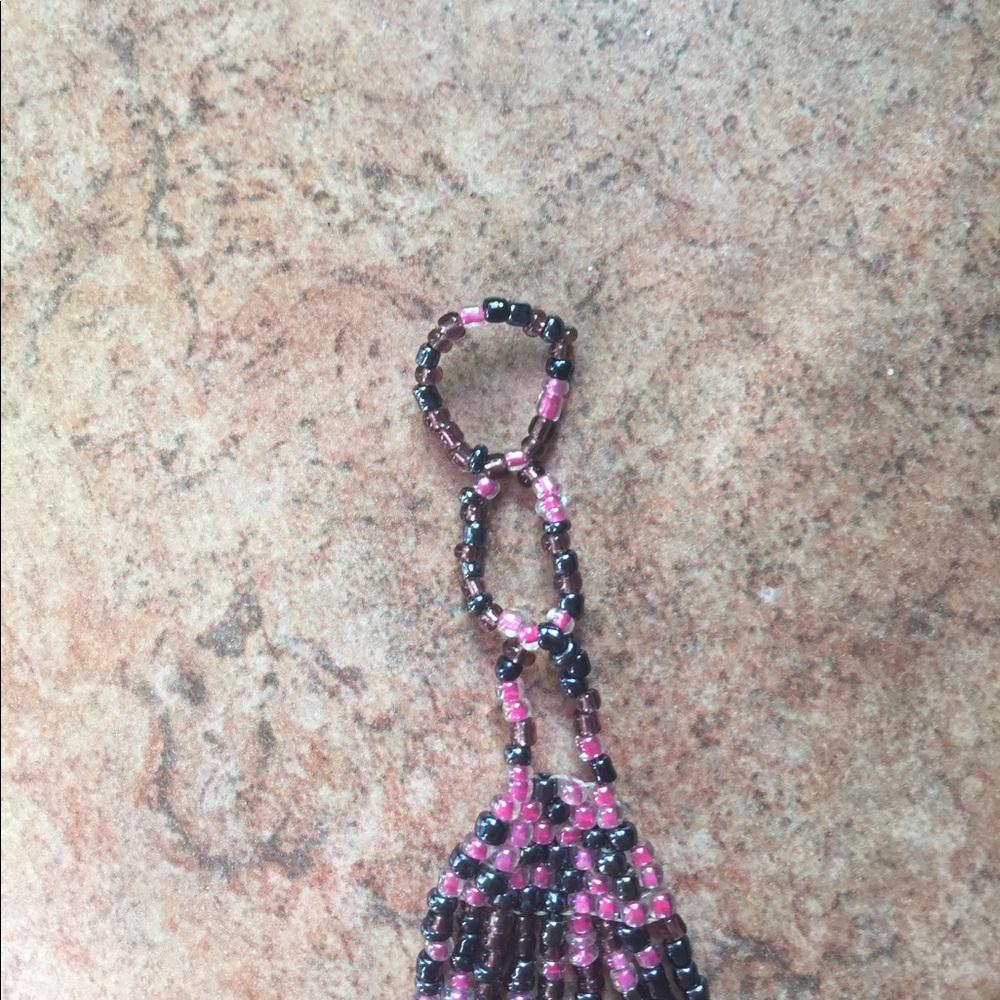 Beaded Boho Necklace!! Purple - Picture 6 of 7