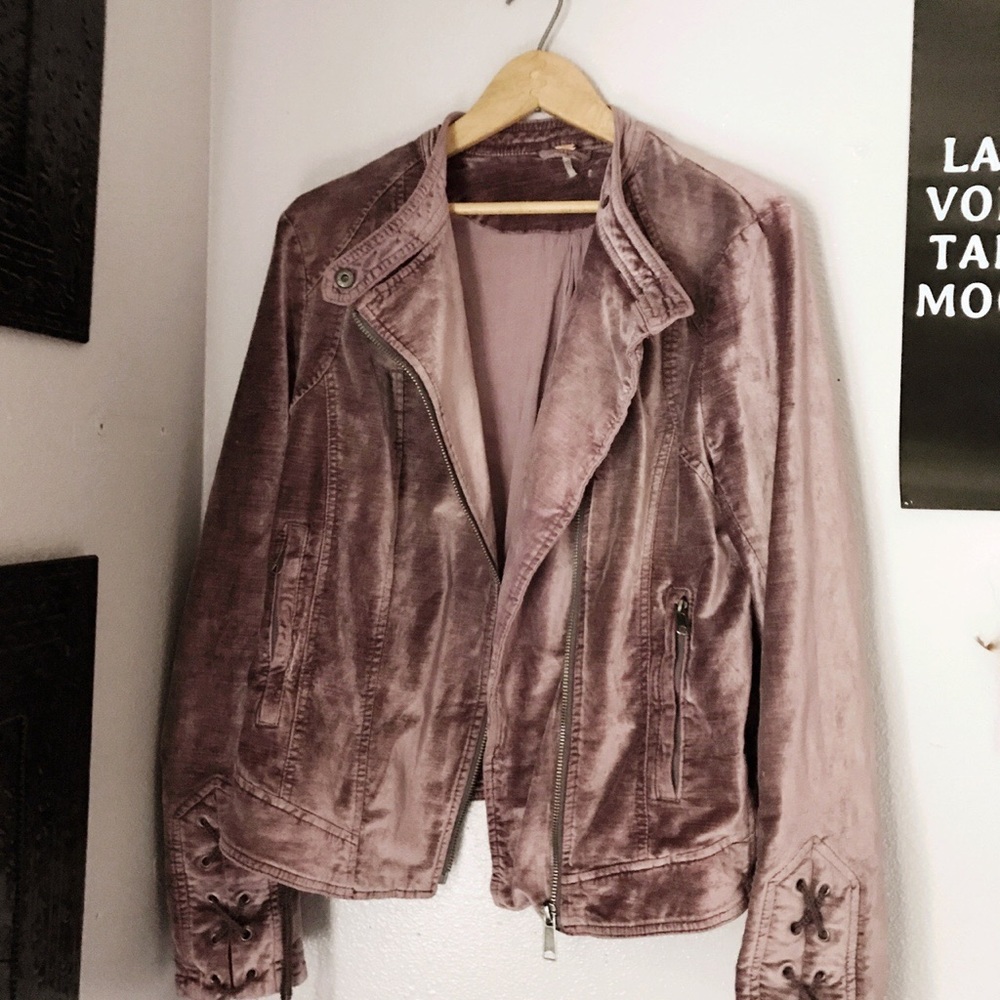 💗Free People Lacey Velvet "Moto Style" Jacket💗