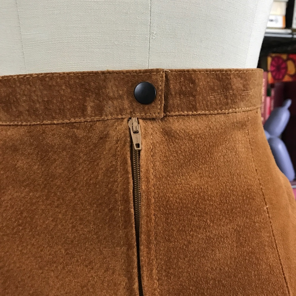 Suede Camel Mini Skirt - Picture 5 of 8