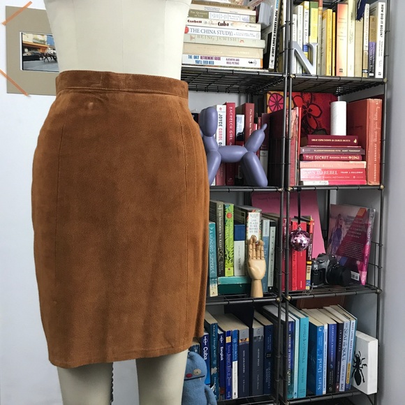 Suede Camel Mini Skirt - Picture 8 of 8