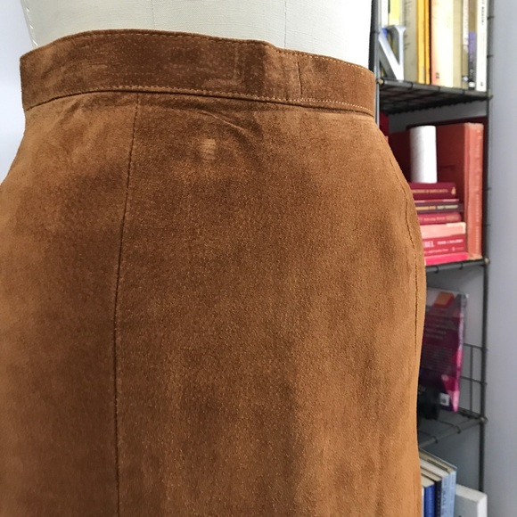 Suede Camel Mini Skirt - Picture 2 of 8