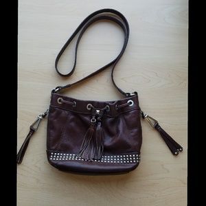 B.Makowsky/Brown/Studded Crossbody
