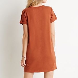 [forever 21] burnt orange v-neck t-shirt dress