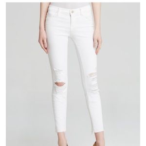 J Brand white distressed jeans