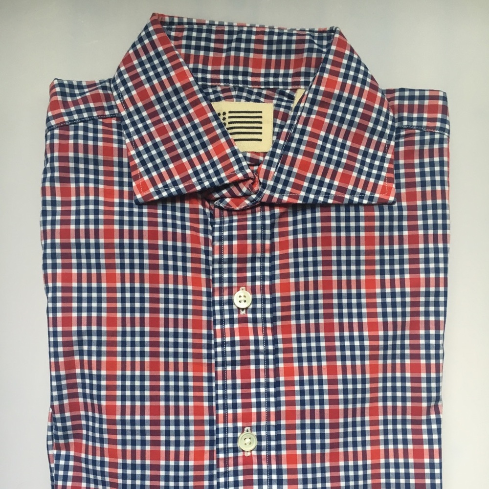 Red & Blue Check Button Down