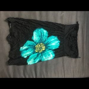 Black floral sun dress