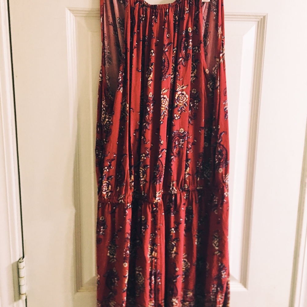 Red flower pattern romper