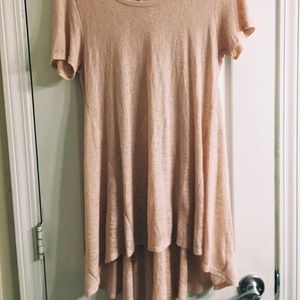 High-low soft pink tee