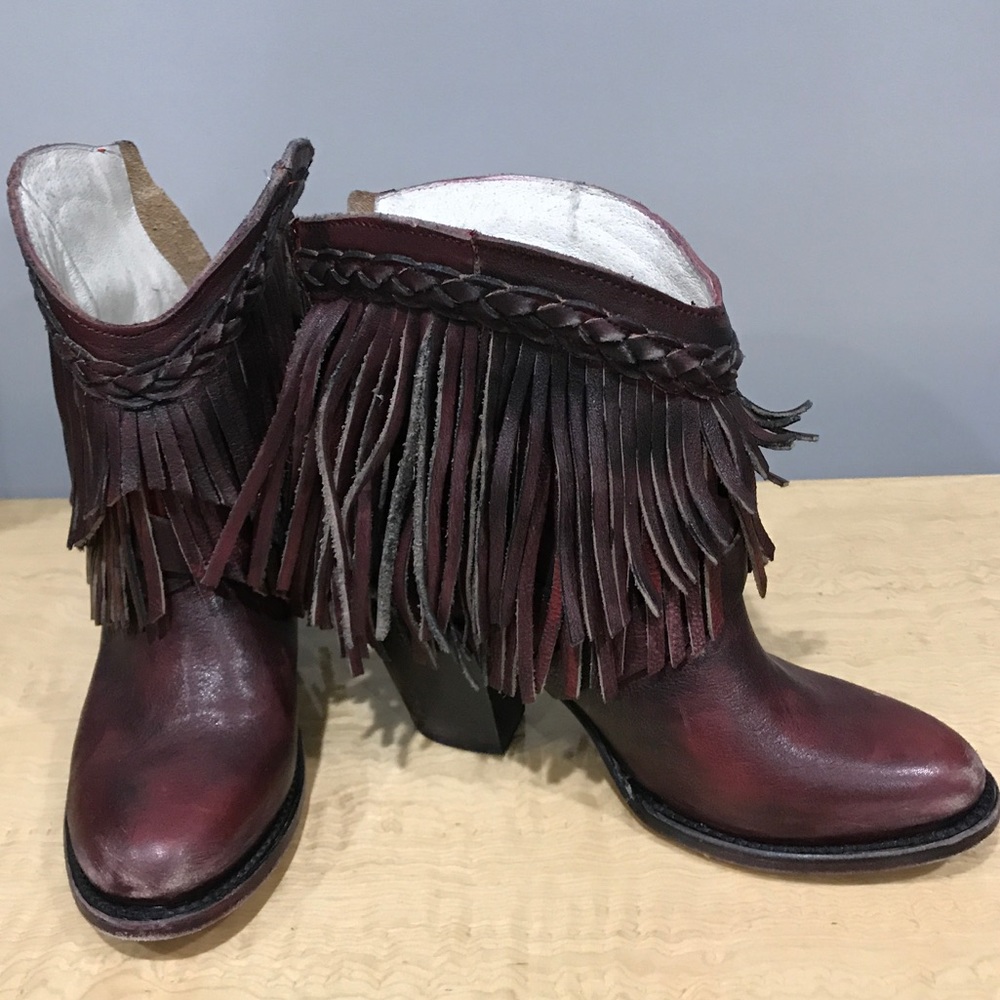 Freebird booties with fringes